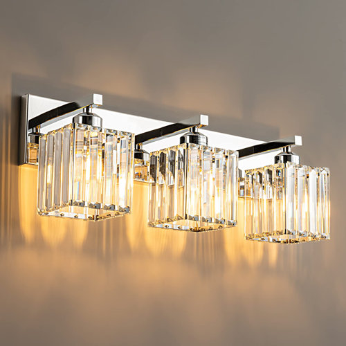 Mercer41 Ealidh Modern Crystal Bathroom Vanity Light 3Lights Wayfair